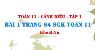 Bài 1 trang 64 SGK Toán 11 tập 1 Cánh Diều